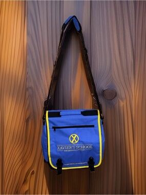 NWOT Loot Crate Blue & Yellow Xavier's School Messenger Bag -14.5x13x4